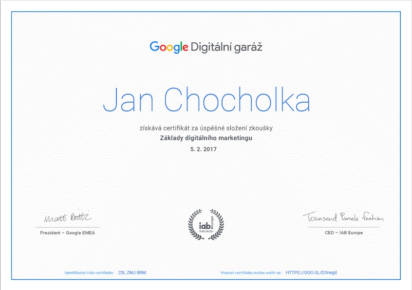 Google certifikát