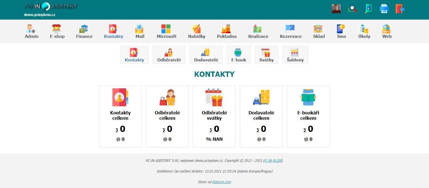 Modul Kontakty